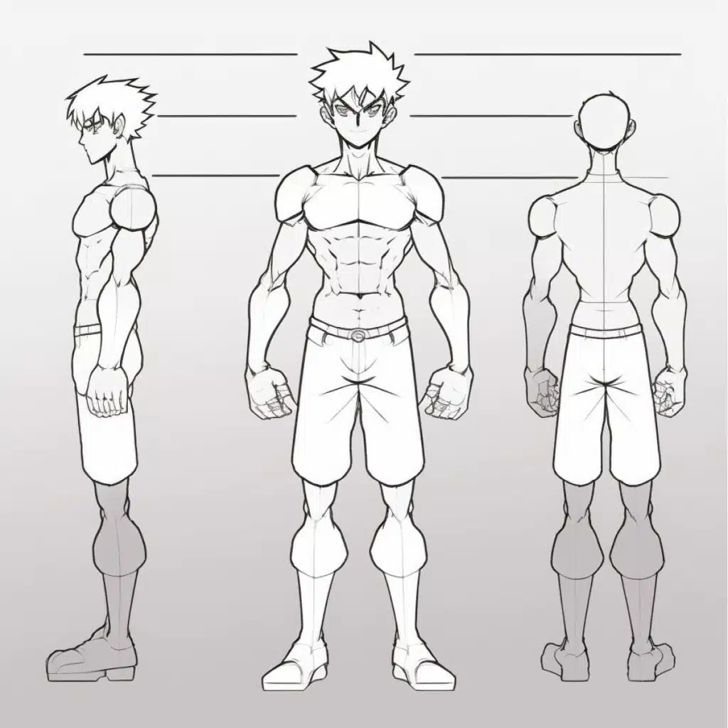 How to draw anime body male?