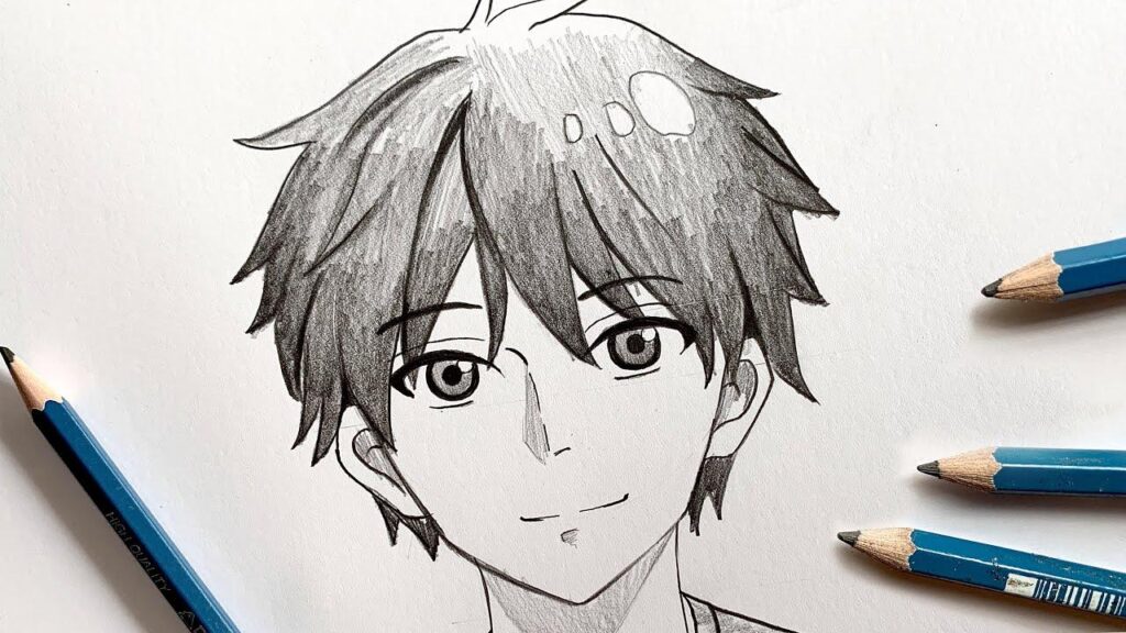 How to draw anime guy face?