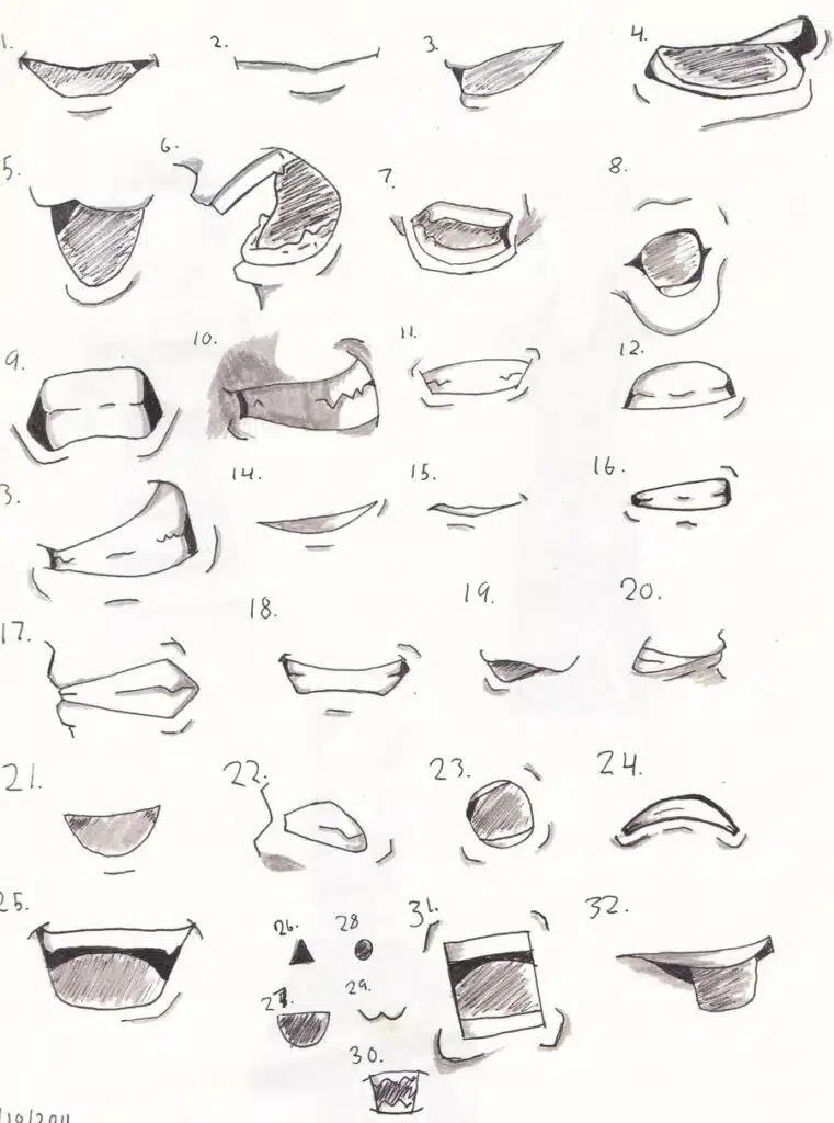 Drawing the Nose and Mouth anime character