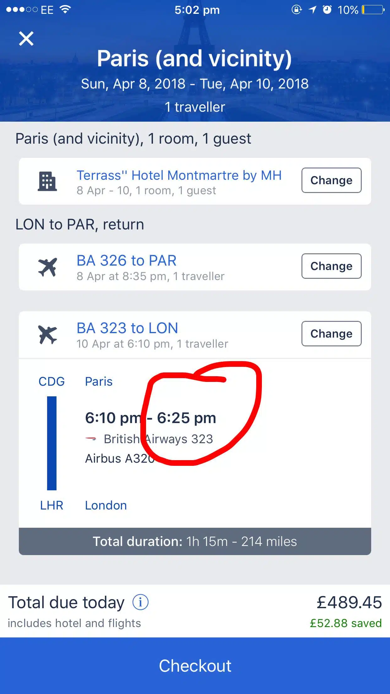 flight duration