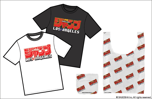 shonen jump shop tees and tote bags visual